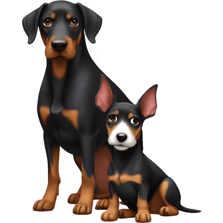 Doberman with Jack Russell emoji