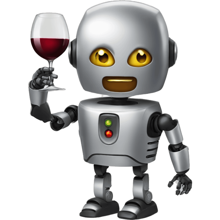 wine enjoying robot emoji