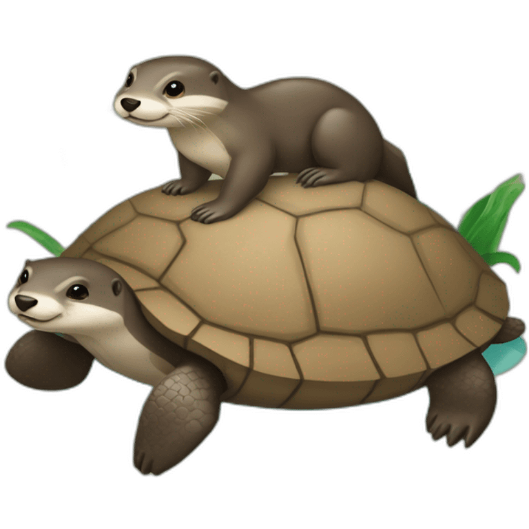 Loutre sur une tortue  emoji