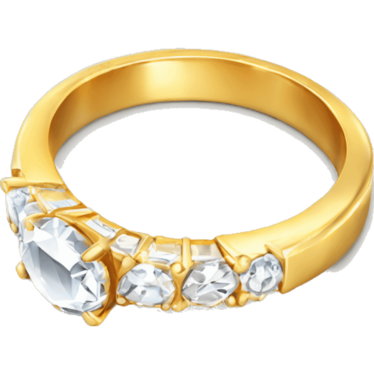 Shining Diamond gold ring emoji