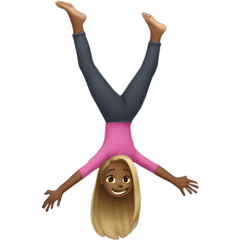 Girl doing backflip emoji