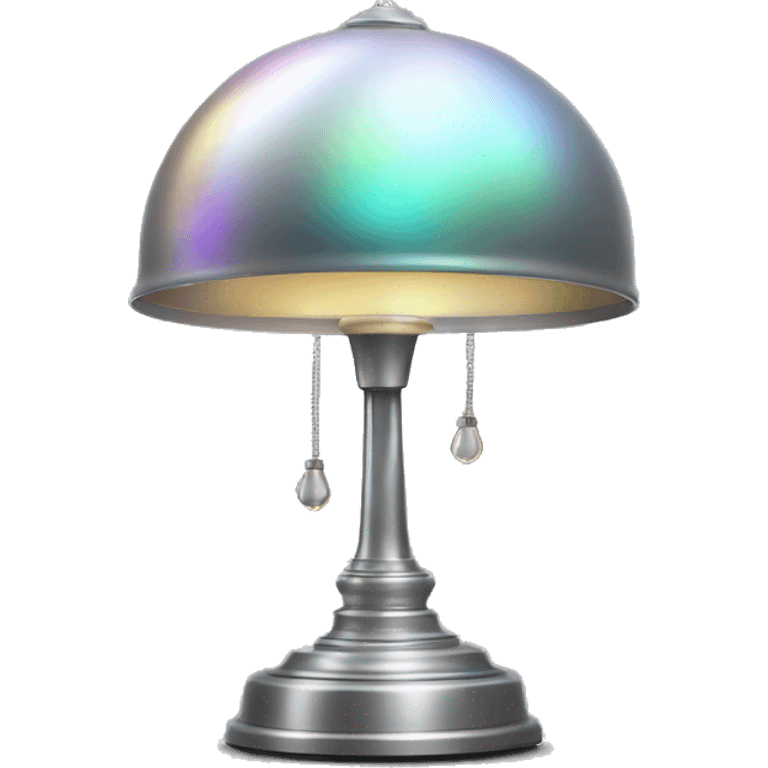 Realistic isolated gradient silver holographic lamp emoji