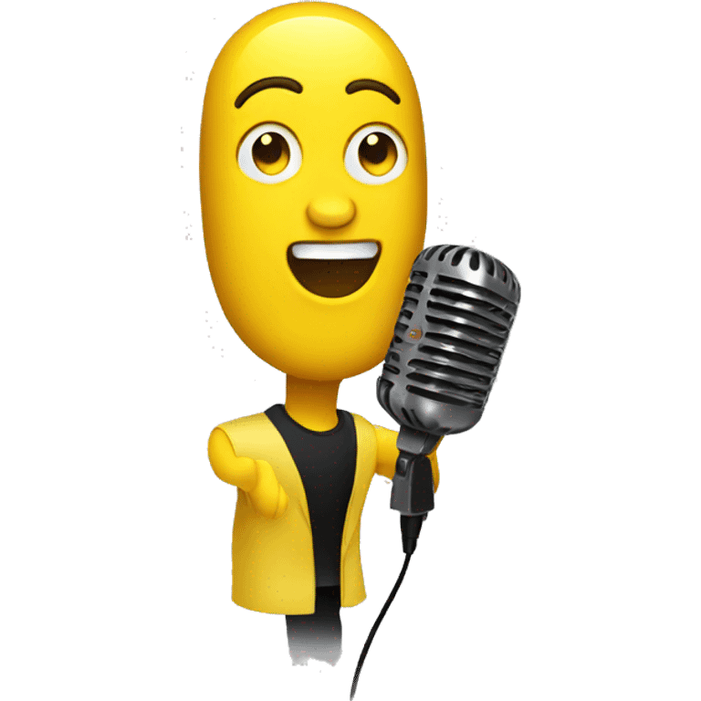 yellow singer man with microphone emoji