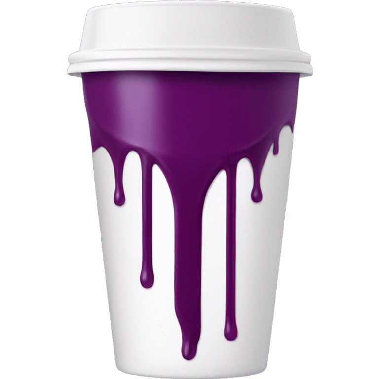 Purple lean juice cup with and drips going down the cup emoji