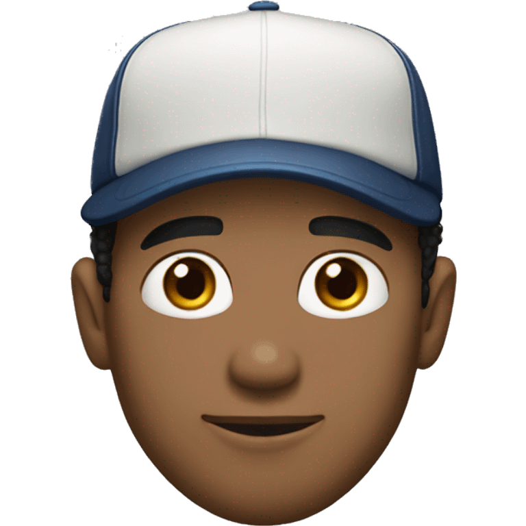 handsome light skin man with dark hair in baseball hat emoji