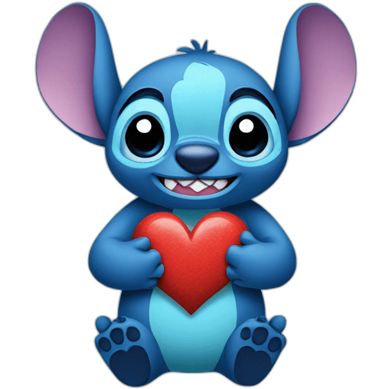 stitch with heart in hands emoji