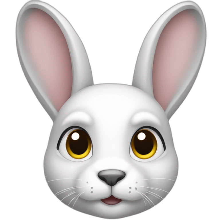 white rabbit with grey ears emoji