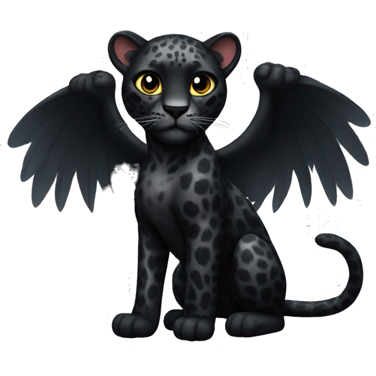 black leopard with wings emoji