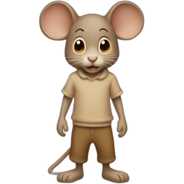 Jerry Mouse Cartoon beige brown colour full body emoji