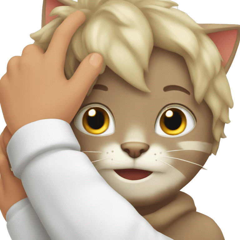 Cat boy getting head pat emoji