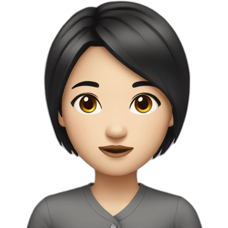 short asian girl with black hair emoji