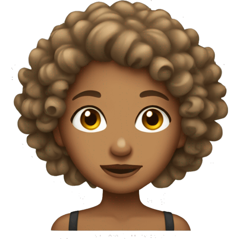 Tan girl with curly hair emoji