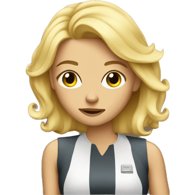 blonde girl with a cigarette emoji