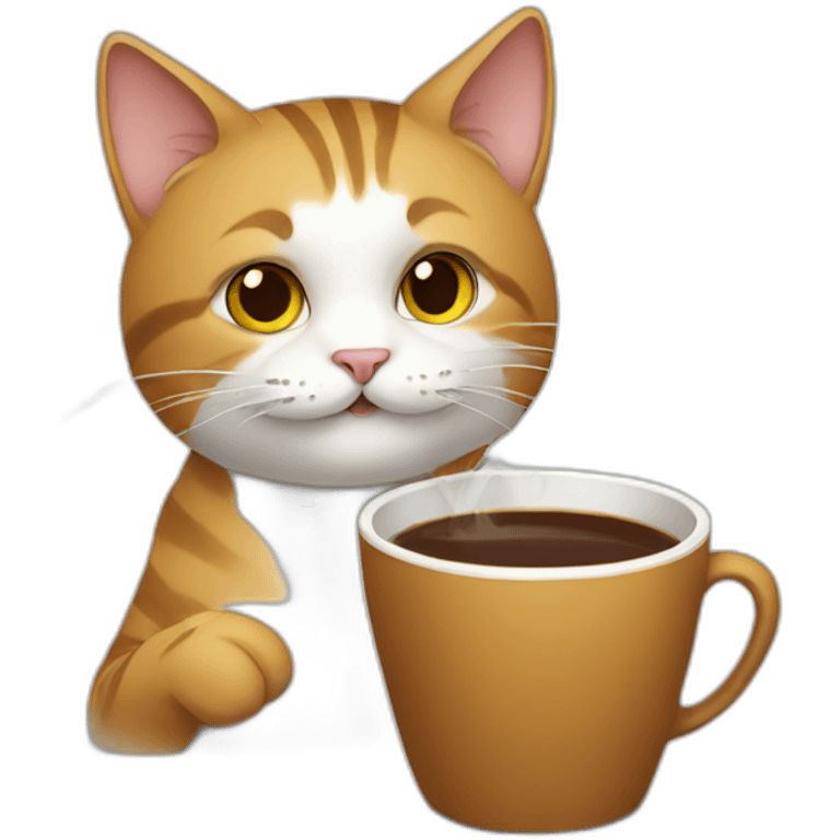 cat drinking coffee emoji