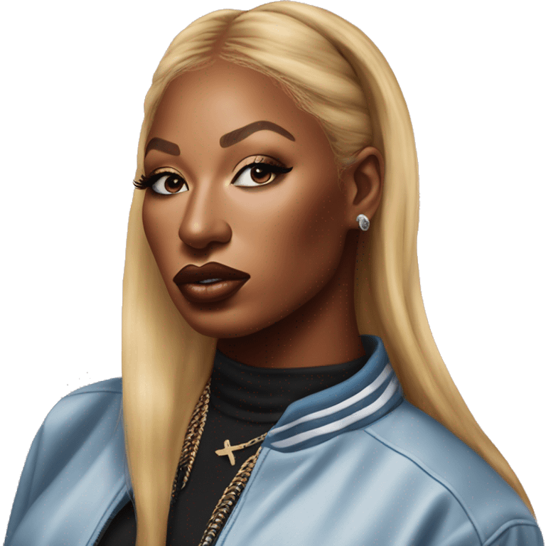 Rapper Megan Thee Stallion Super Realist Portrait emoji