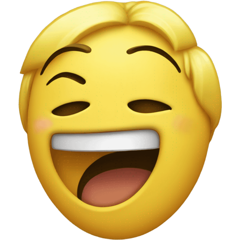 Yellow classic emoji that is crying tears from sadness while also laughing with a thumbs up emoji