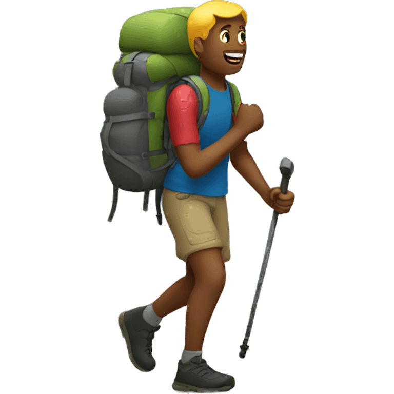 person hiking on trail emoji