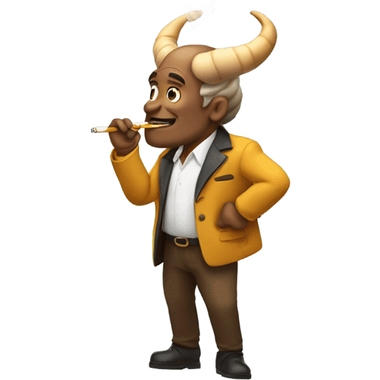 Horned guy smoking emoji