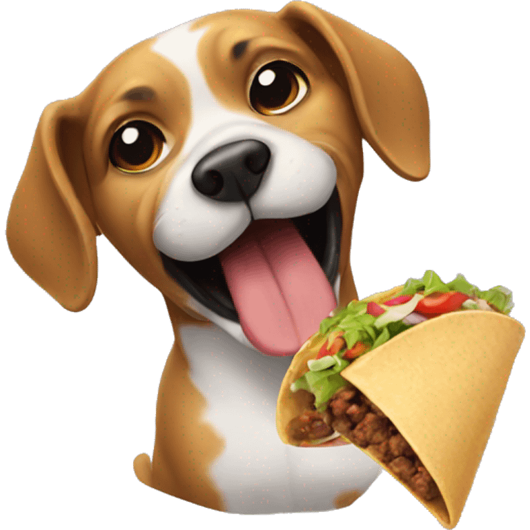 Dog eating a taco emoji