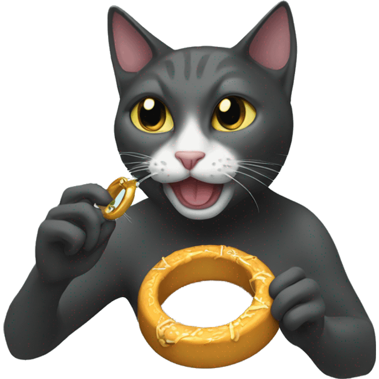 Cat eating ring emoji