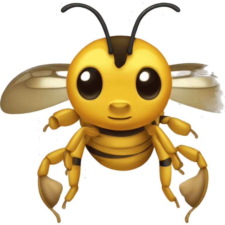 the body of a honey bee the head of the honey bee is a yellow python head emoji