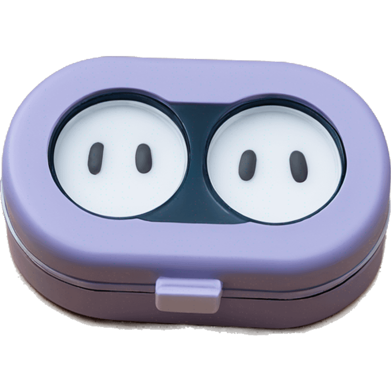 dual compartment screw-top prescription contact lens case emoji