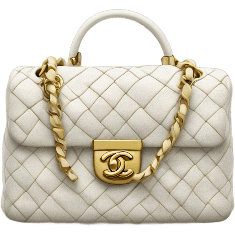 Tweed white chanel bag  emoji