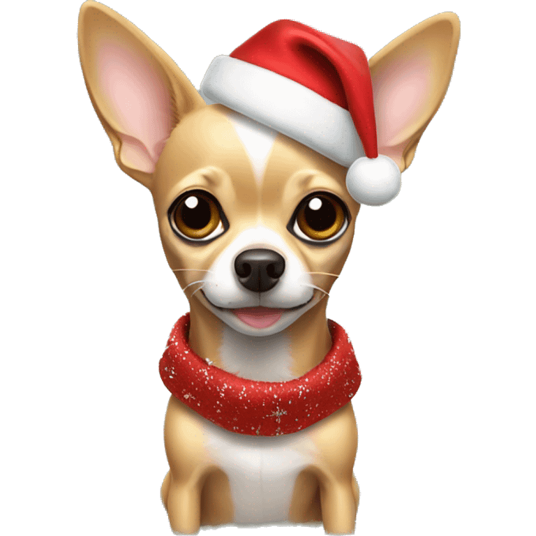 Chihuahua with Christmas attire emoji