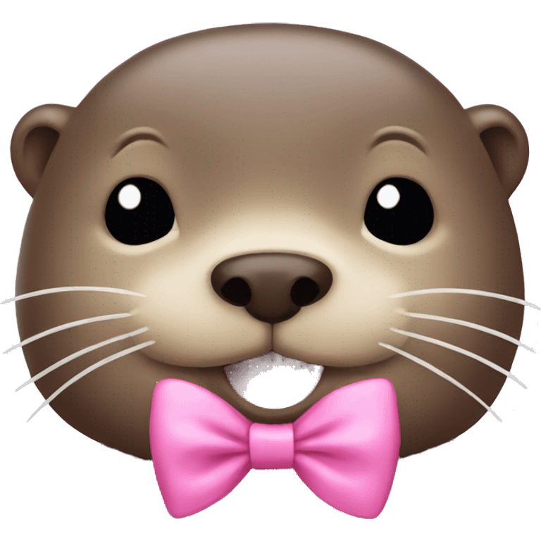 otter with a pink bow on his head emoji