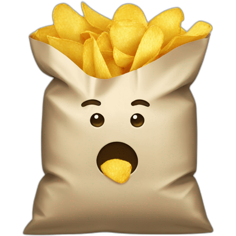 A bag of chips emoji