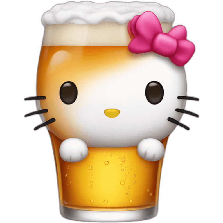 Hello kitty drink beer emoji