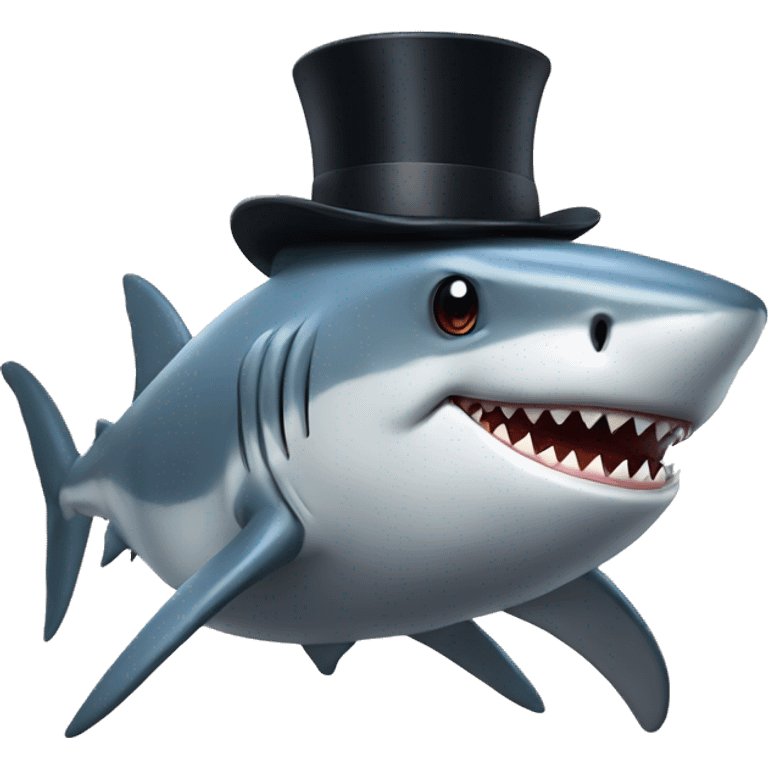 Shark with top hat emoji