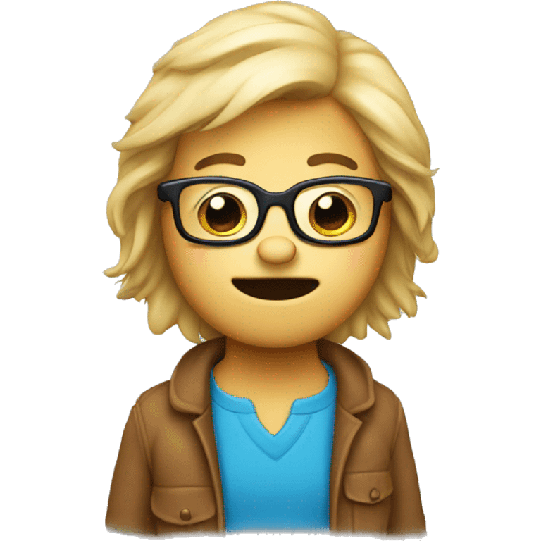 Blond nerd beaver emoji