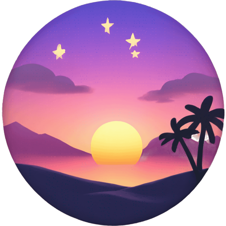 sunset with stars  emoji