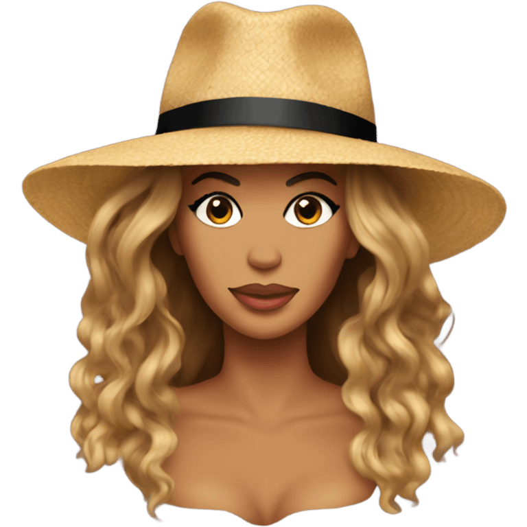 Beyonce wearing hat emoji