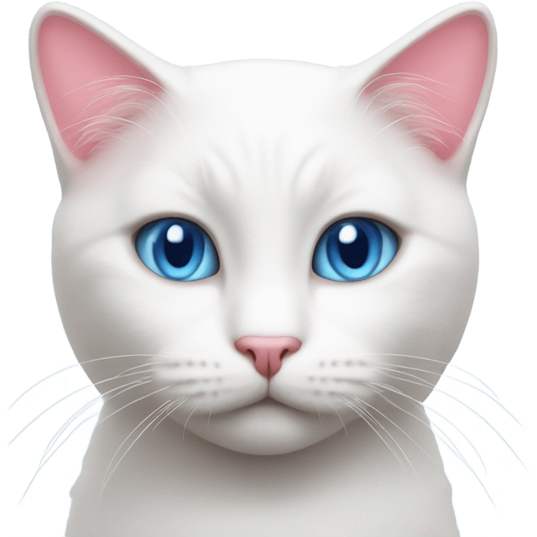 White cat blue eyes pink prawns  emoji