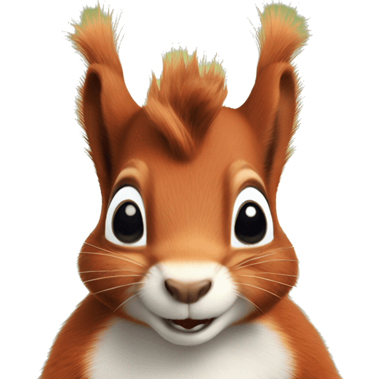 Cute red Squirrel face with bushy ears emoji