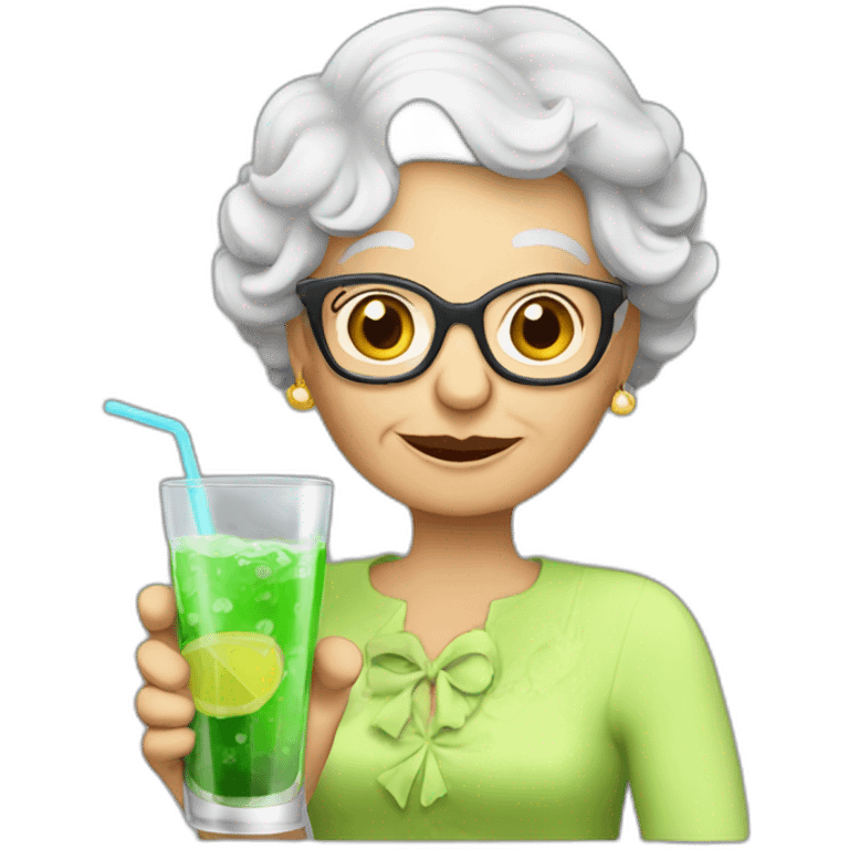 granny drink coctail emoji