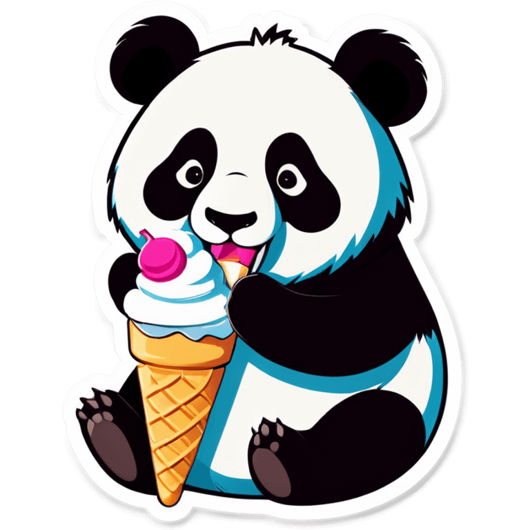 Panda eating ice cream emoji