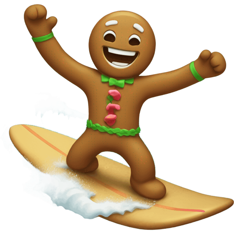 Gingerbread man surfing  emoji