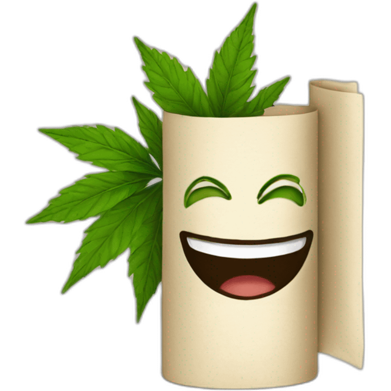 happy-weed-rolled-into-paper emoji