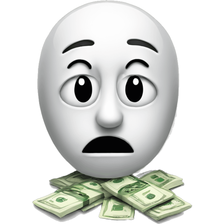 Sad face with money emoji