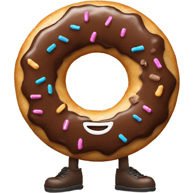 Smiling donut with arms and legs emoji