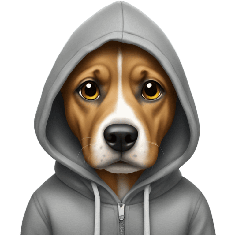 Dog wearing a hoodie emoji