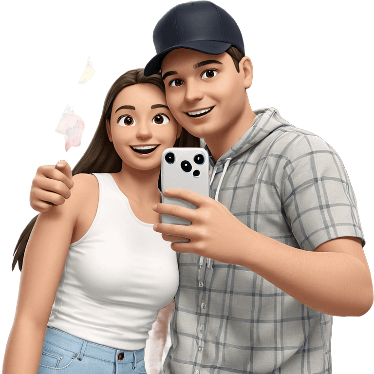 happy selfie moment with friends emoji