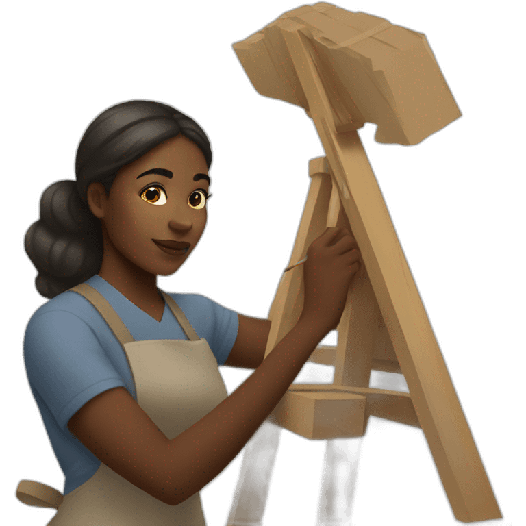 Black woman painter with pallet emoji