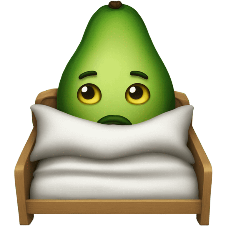 Generate a sleeping avocado emoji with a nightcap, symbolizing good sleep for proper nutrition. emoji