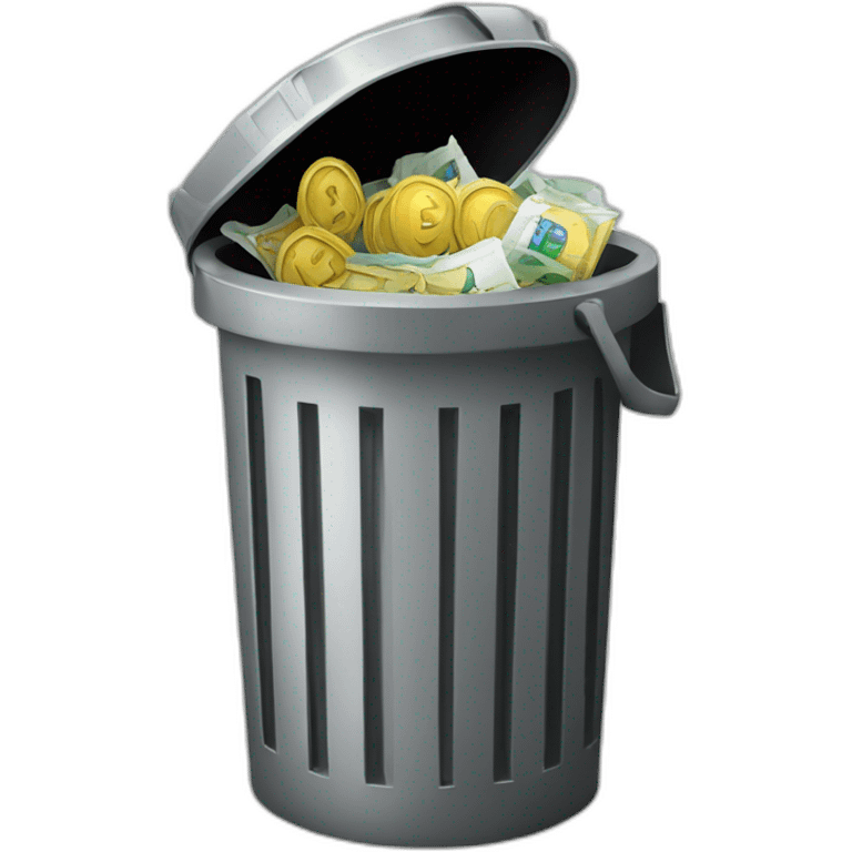 euro-inside-trash-bin emoji