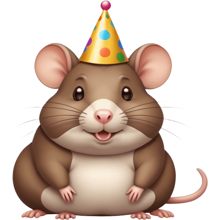 Fat happy rat on it’s birthday  emoji