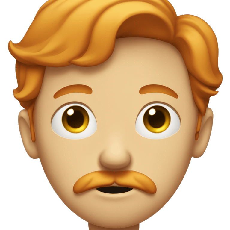 sad ginger boy with a mustache and a tear running from his eye emoji